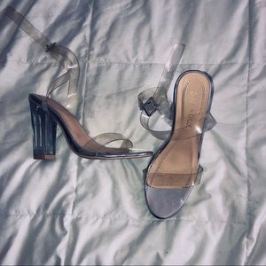 Clear crystal high heels